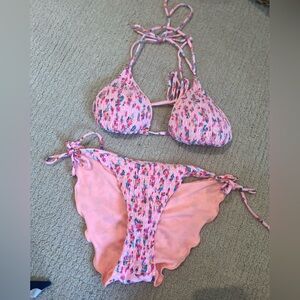 Ardene pink floral bikini set